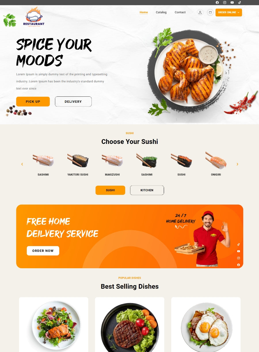 Free Shopify Restaurant Template