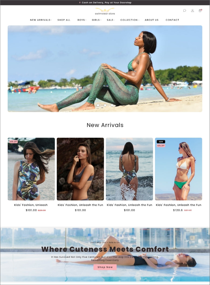 Free Swimwear Store Shopify Template