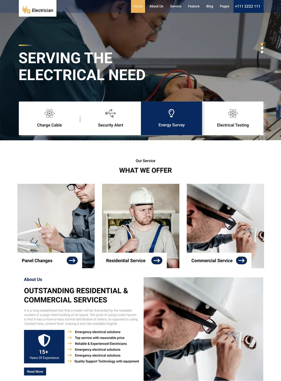 Free Smart Electrician Wordpress Theme